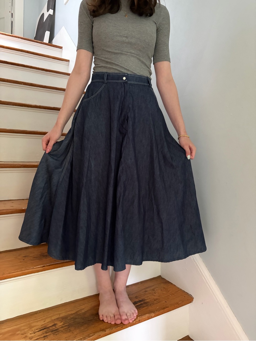 Vintage Panhandle Denim Circle Skirt size small